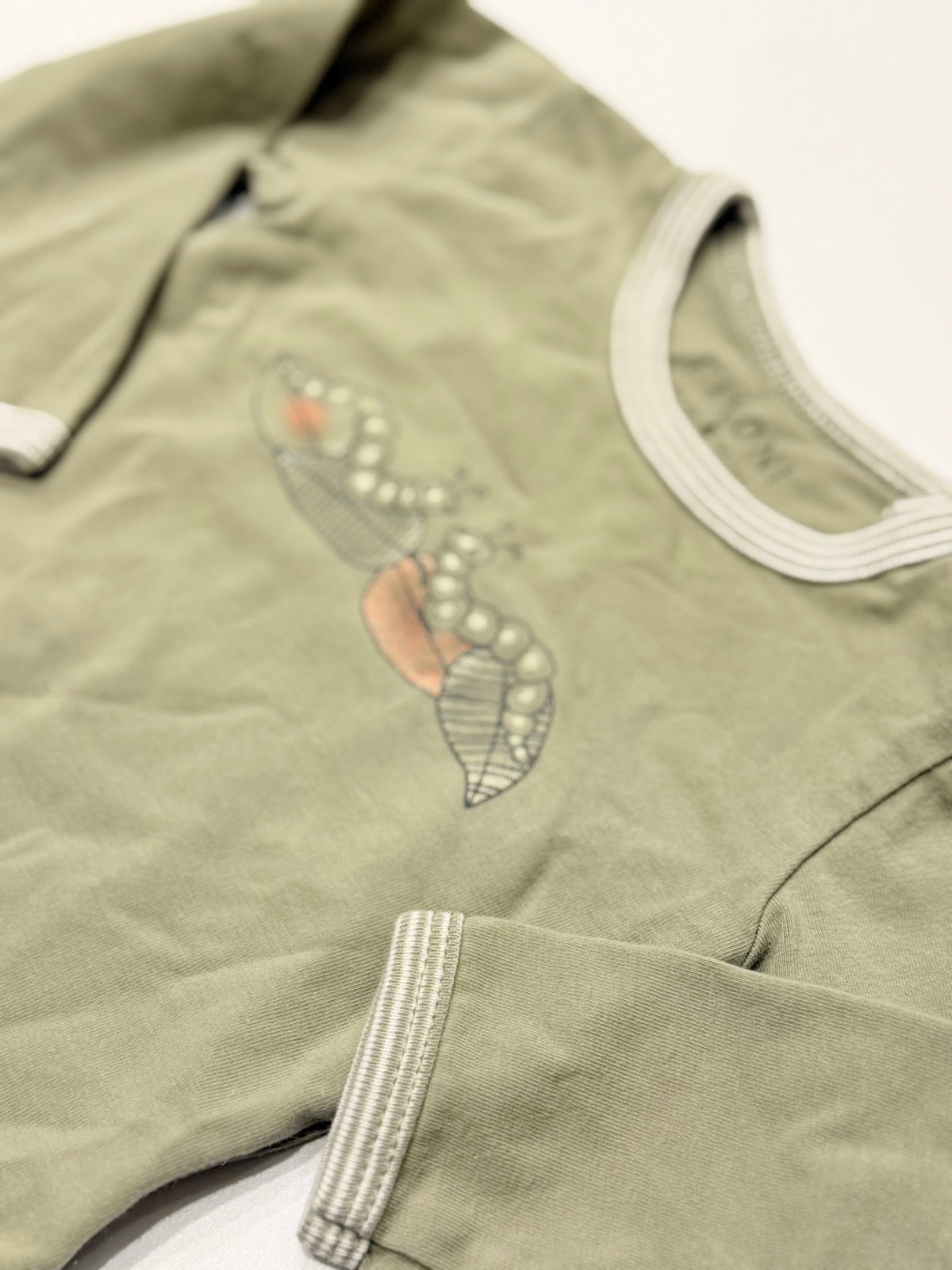 Fixoni Green Caterpillar Bodysuit 3-6M