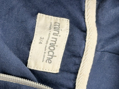 Mini Mioche Navy Zip-Up Hoodie Size 3/4