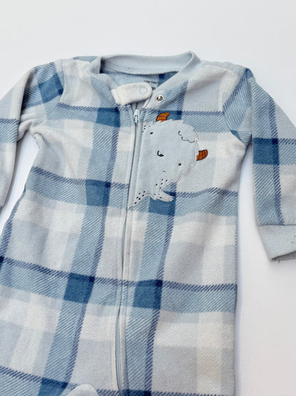 Carter's Plaid Bear Footed Sleeper 9M
