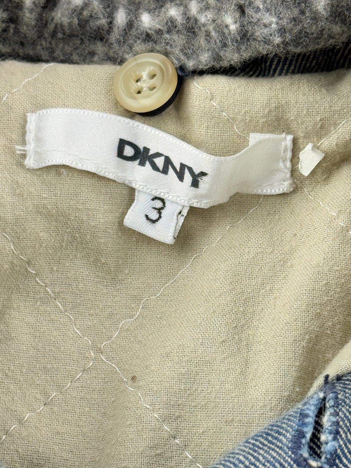 DKNY Denim Sherpa Collar Jacket Size 3