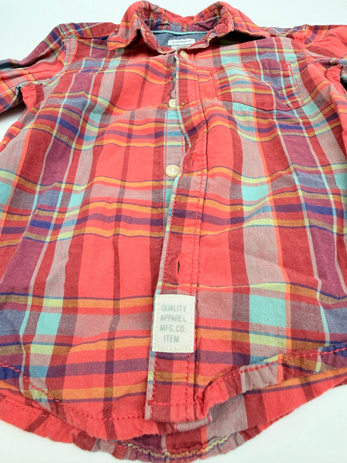 Carter's Plaid Long Sleeve Button-Down Shirt 3T