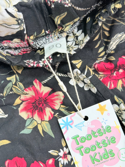 Unknown Black Floral Pajama Set Size 24m