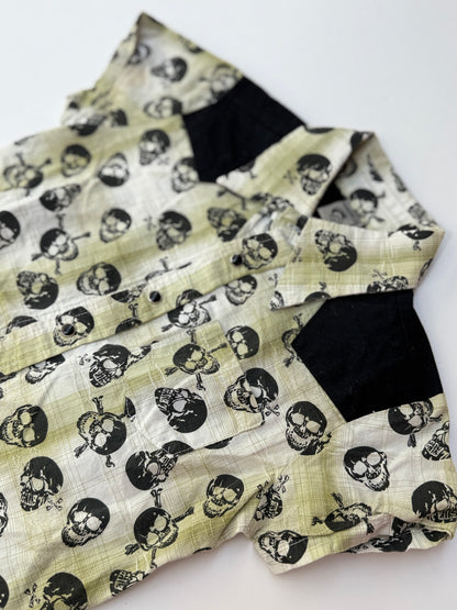 Knuckleheads Skull Print Button Shirt Size 6