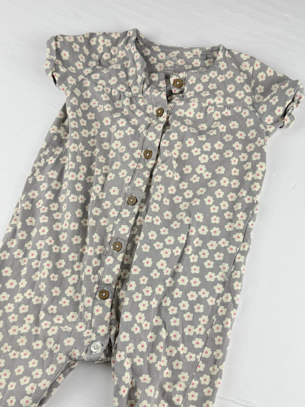 NEXT baby Gray Floral Romper