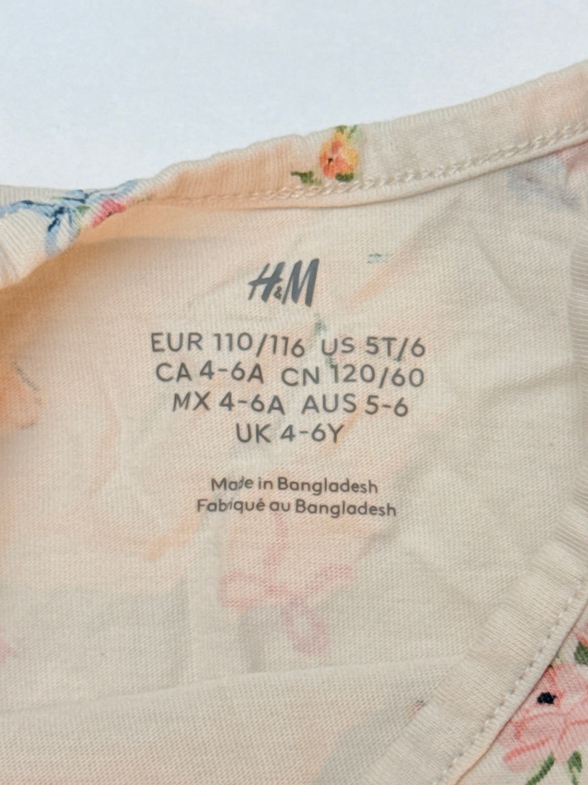 H&M Floral Butterfly Tank Dress Size 5T/6