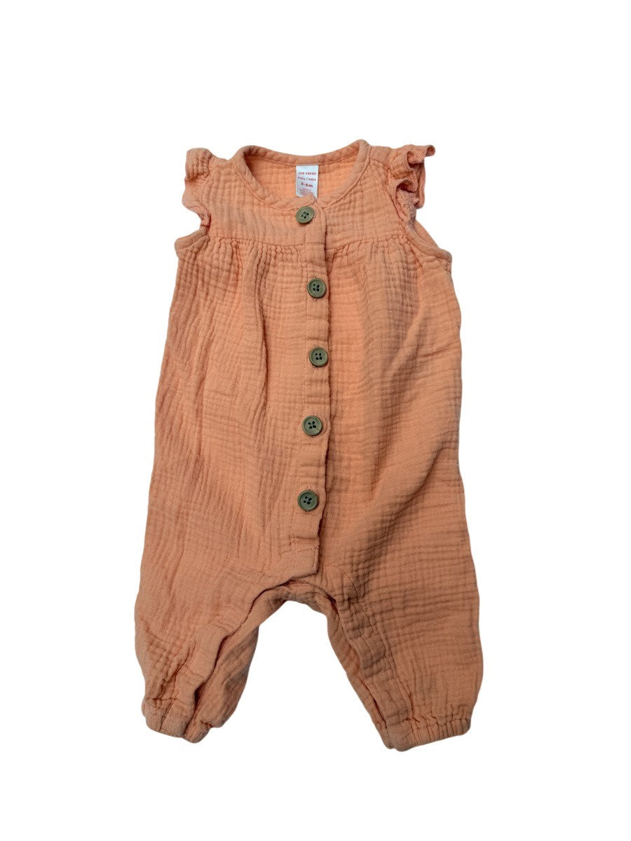 Joe Fresh Peach Muslin Romper 3-6M