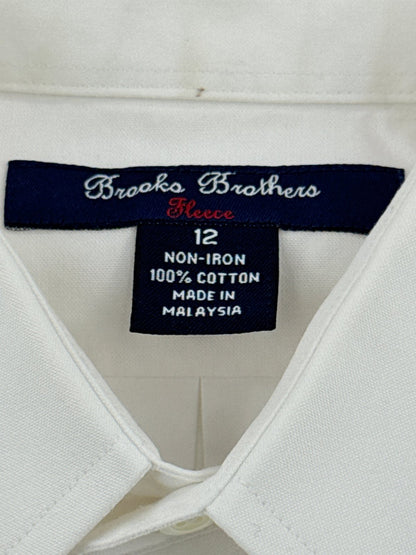 Brooks Brothers Fleece White Non-Iron Dress Shirt Size 12