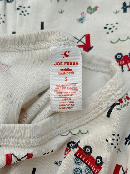 Joe Fresh Farm Print Pajama Set Size 3T