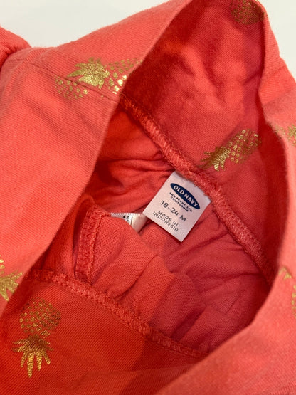 Old Navy Coral Pineapple Shorts 18-24M
