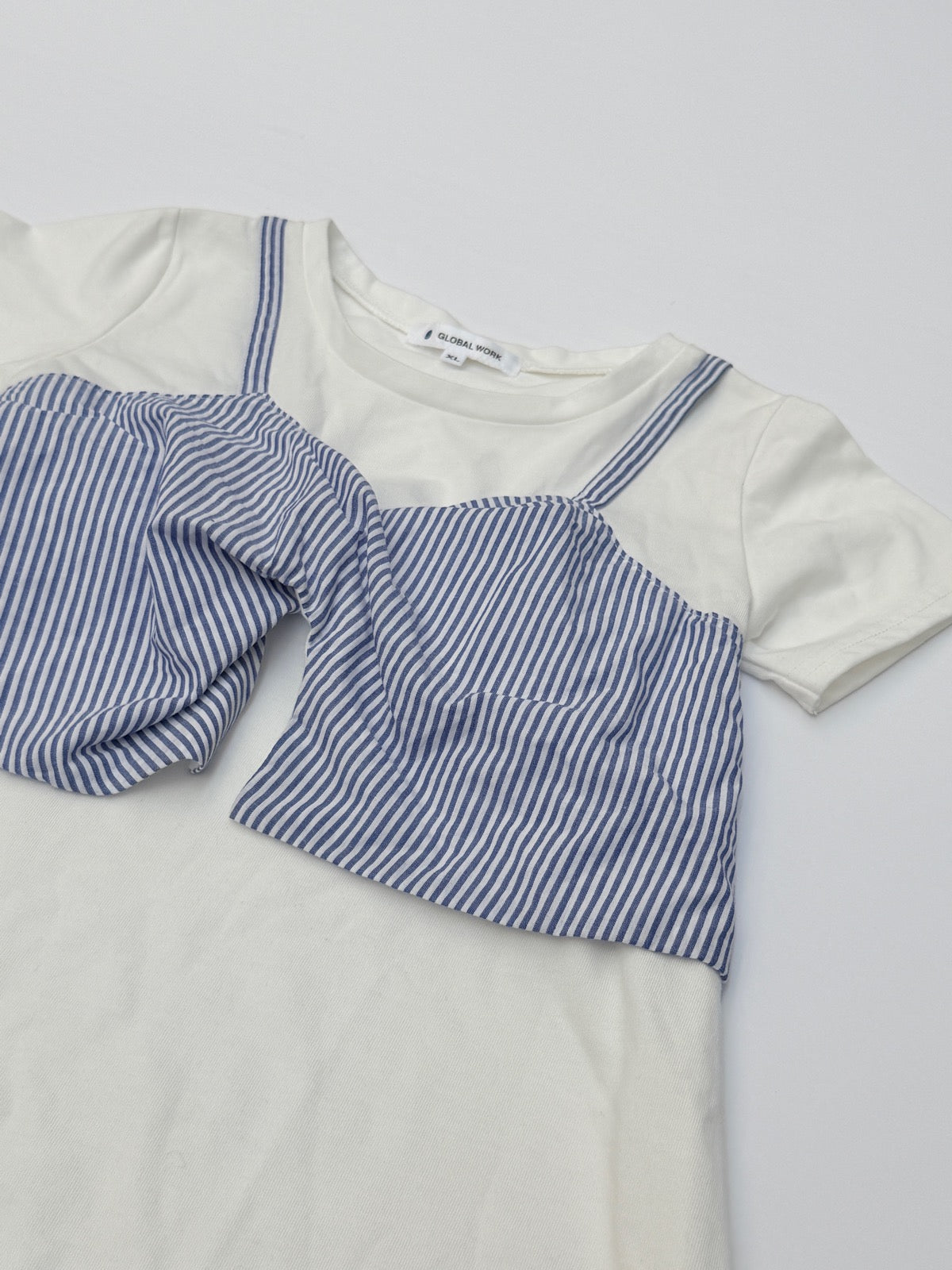 Global Work Striped Bow T-Shirt Dress 9-11Y