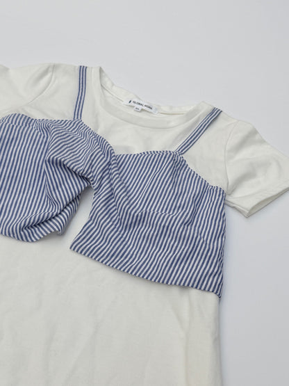 Global Work Striped Bow T-Shirt Dress 9-11Y