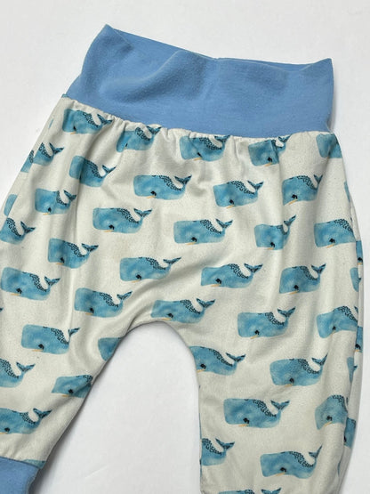 Handmade Whale Print Harem Pants 3-6m