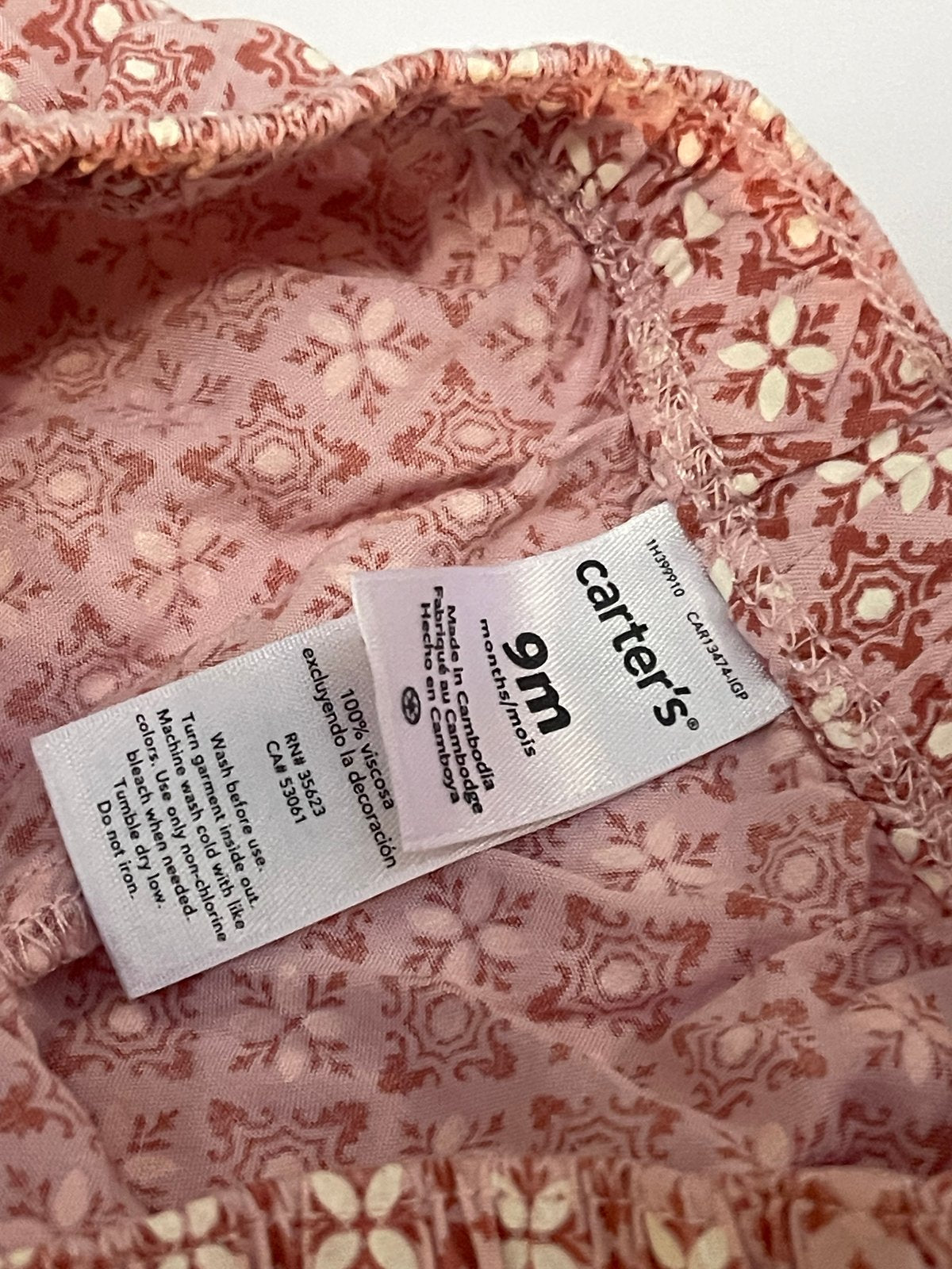 Carter's Pink Floral Bloomer Shorts 9M