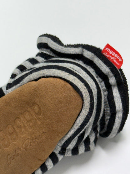 Chaussons Bébé Myggrpp Rayés Noir Gris
