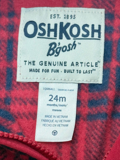 OshKosh B'gosh Plaid Fleece Quarter-Zip 24M