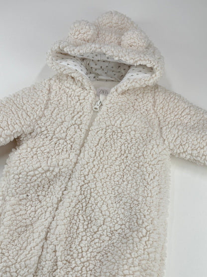 Zara Sherpa Bear Ear Snowsuit 3-6M
