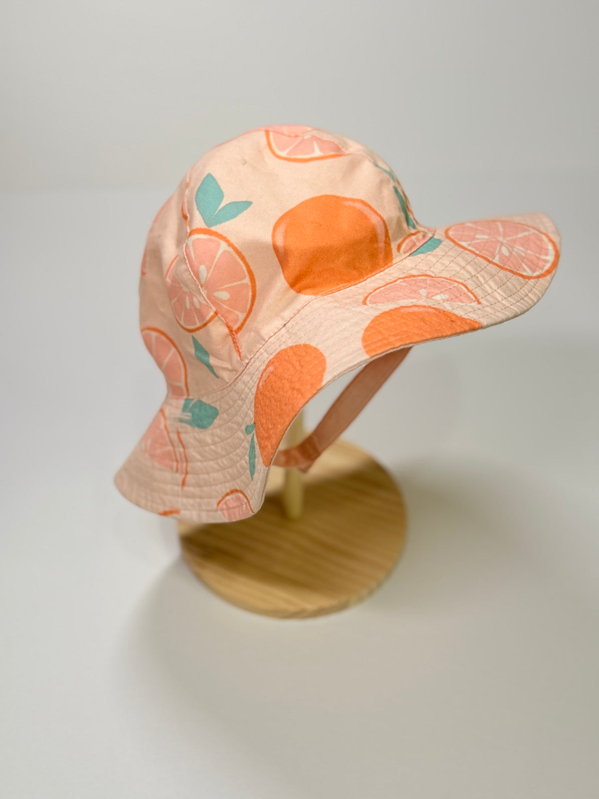 Orange Print Wide Brim Sun Hat