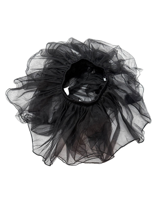 Black Tulle Ruffle Costume Collar Size 5-7Y