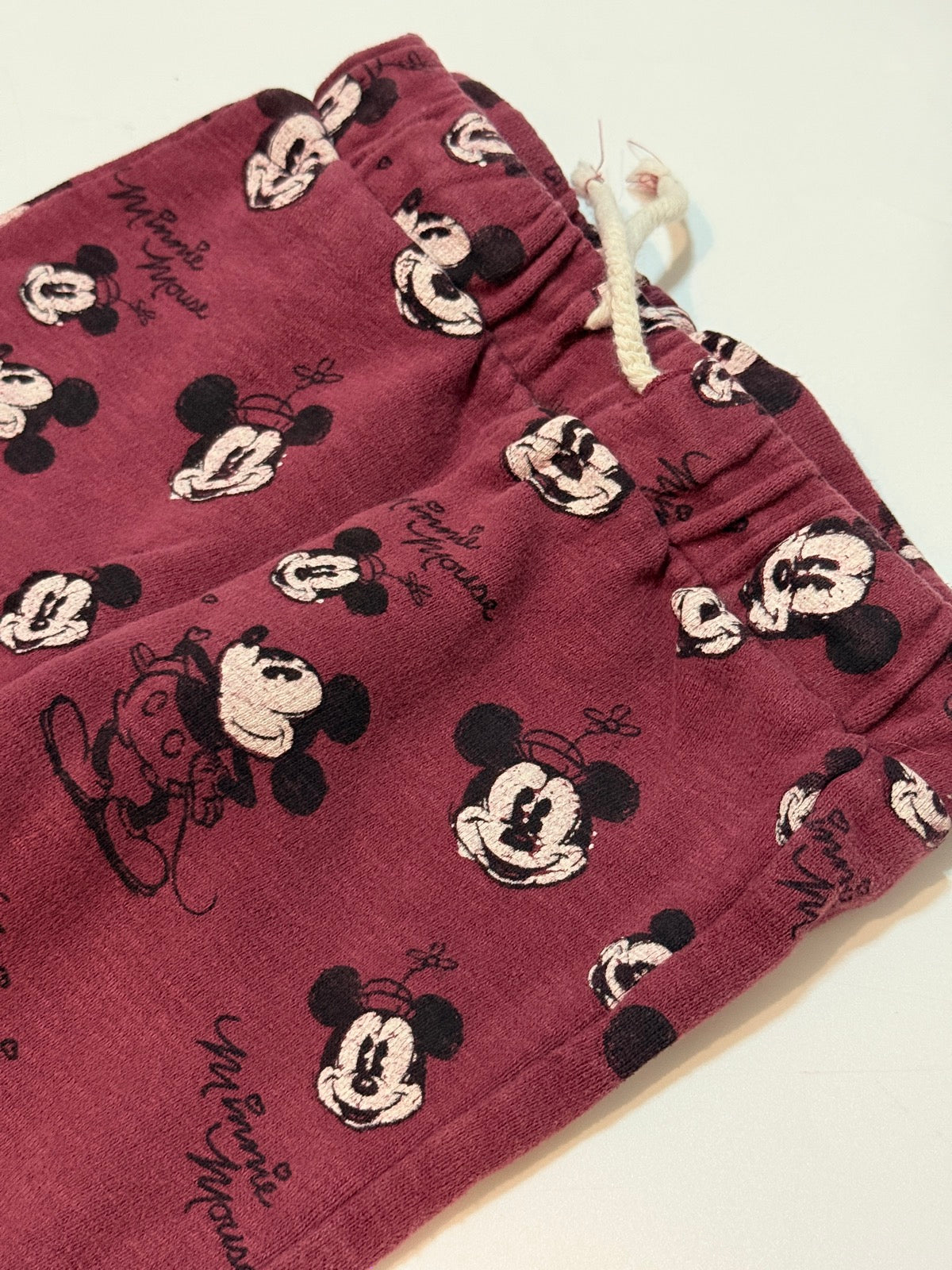 Zara Minnie Mouse Burgundy Jogger Pants 2-3Y
