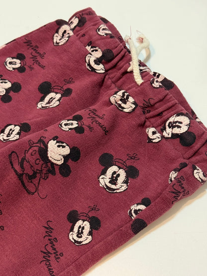 Zara Minnie Mouse Burgundy Jogger Pants 2-3Y