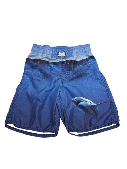Old Navy Blue Shark Swim Trunks Size 8