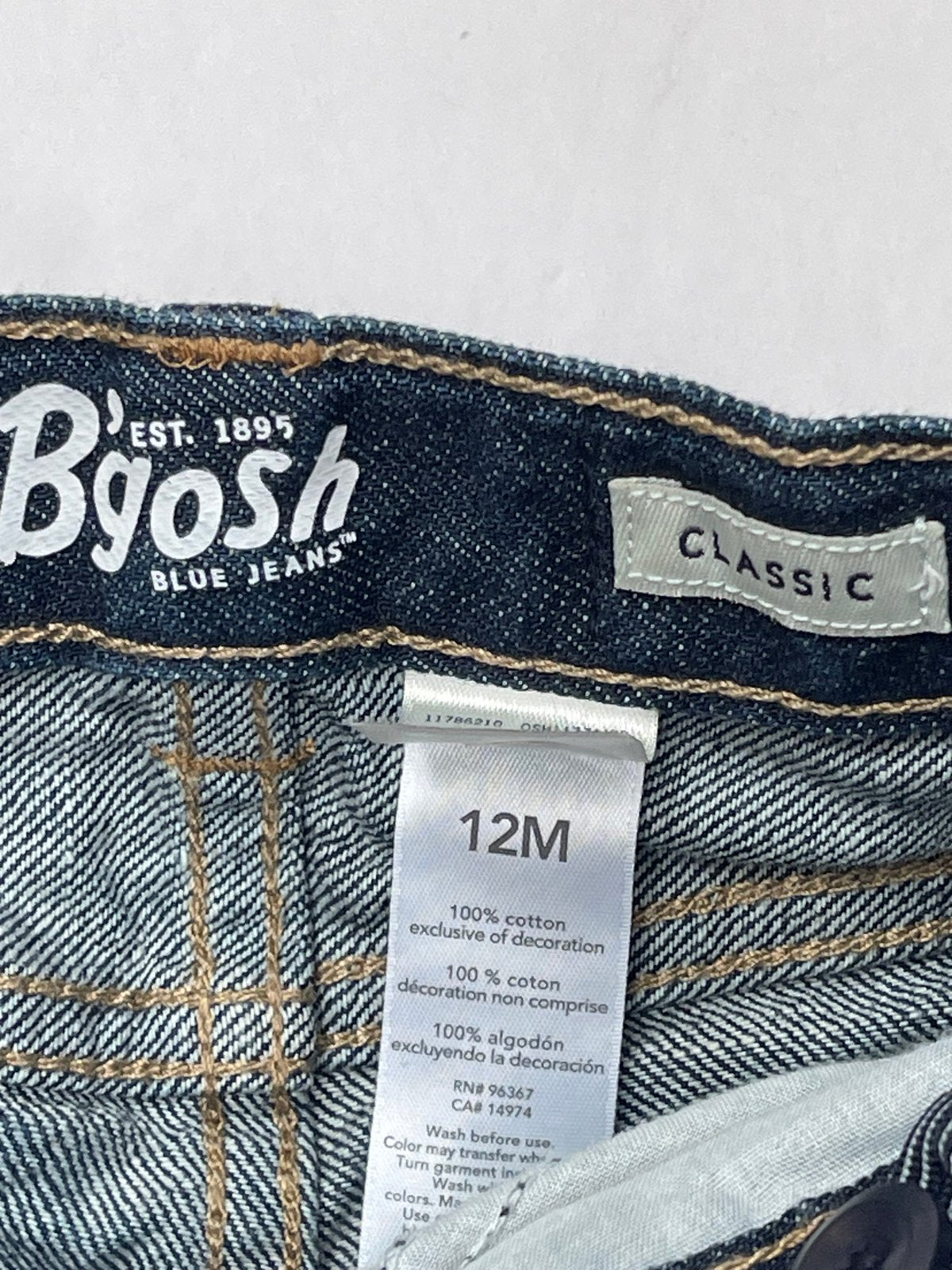B'gosh Classic Dark Wash Jeans 12M