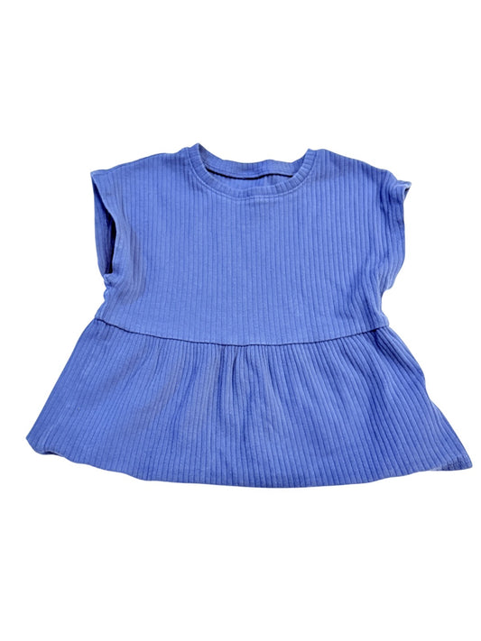Carter's Blue Ribbed Peplum Top 3T