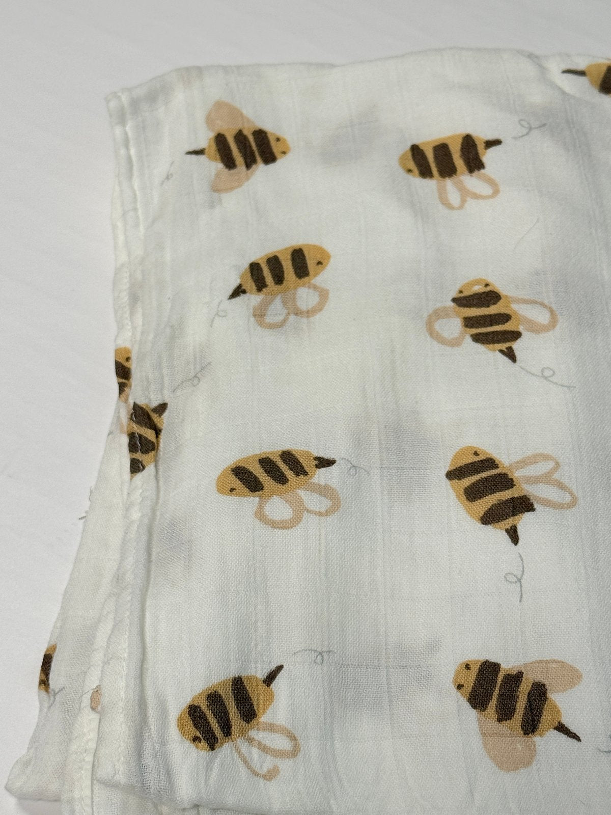 Nightingale Bee Print Muslin Swaddle Blanket