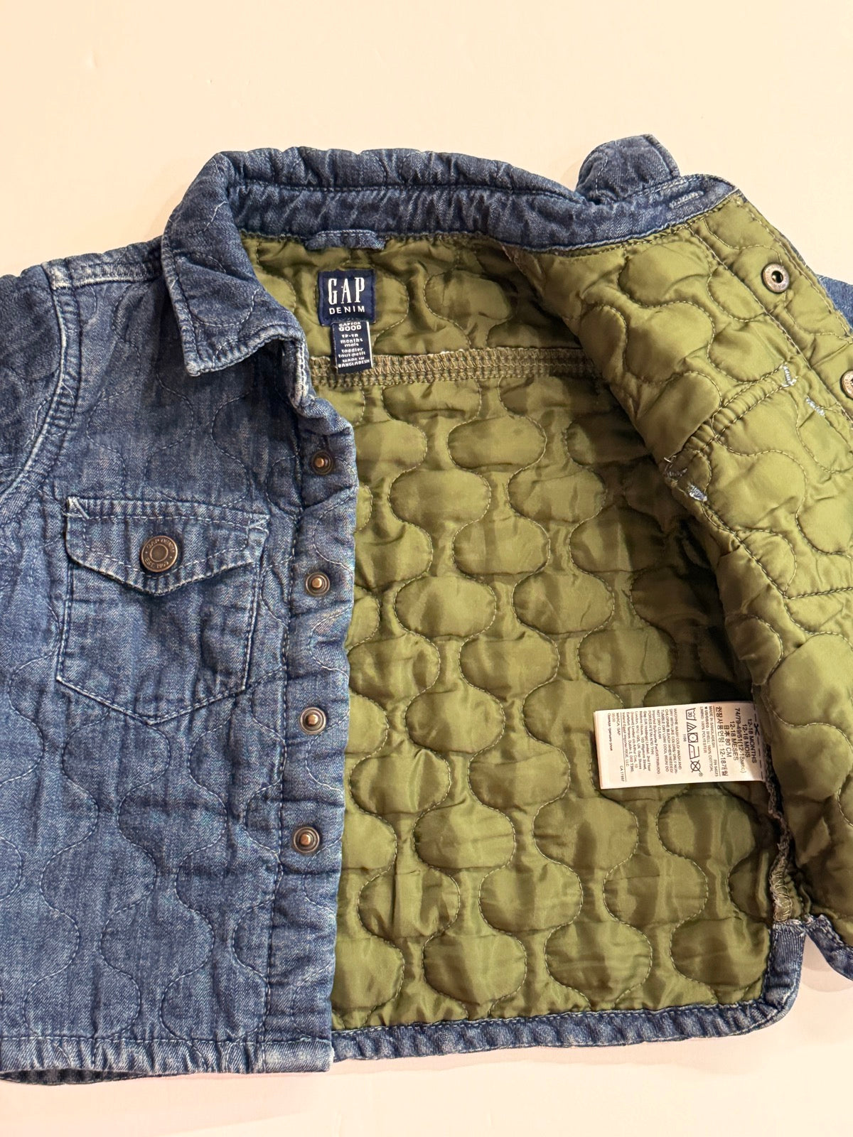 Gap Denim Quilted Jacket 12-18M
