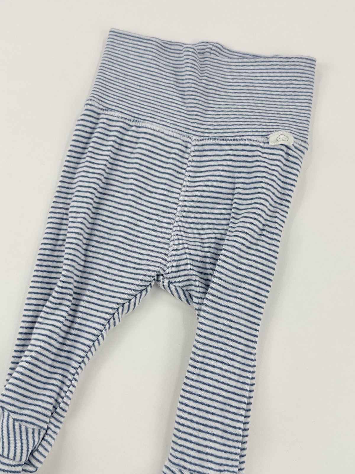 H&M Blue Striped Footed Pants 1-2M