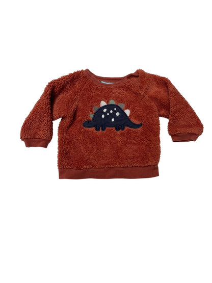 Pekkle Dinosaur Sherpa Sweatshirt 9M