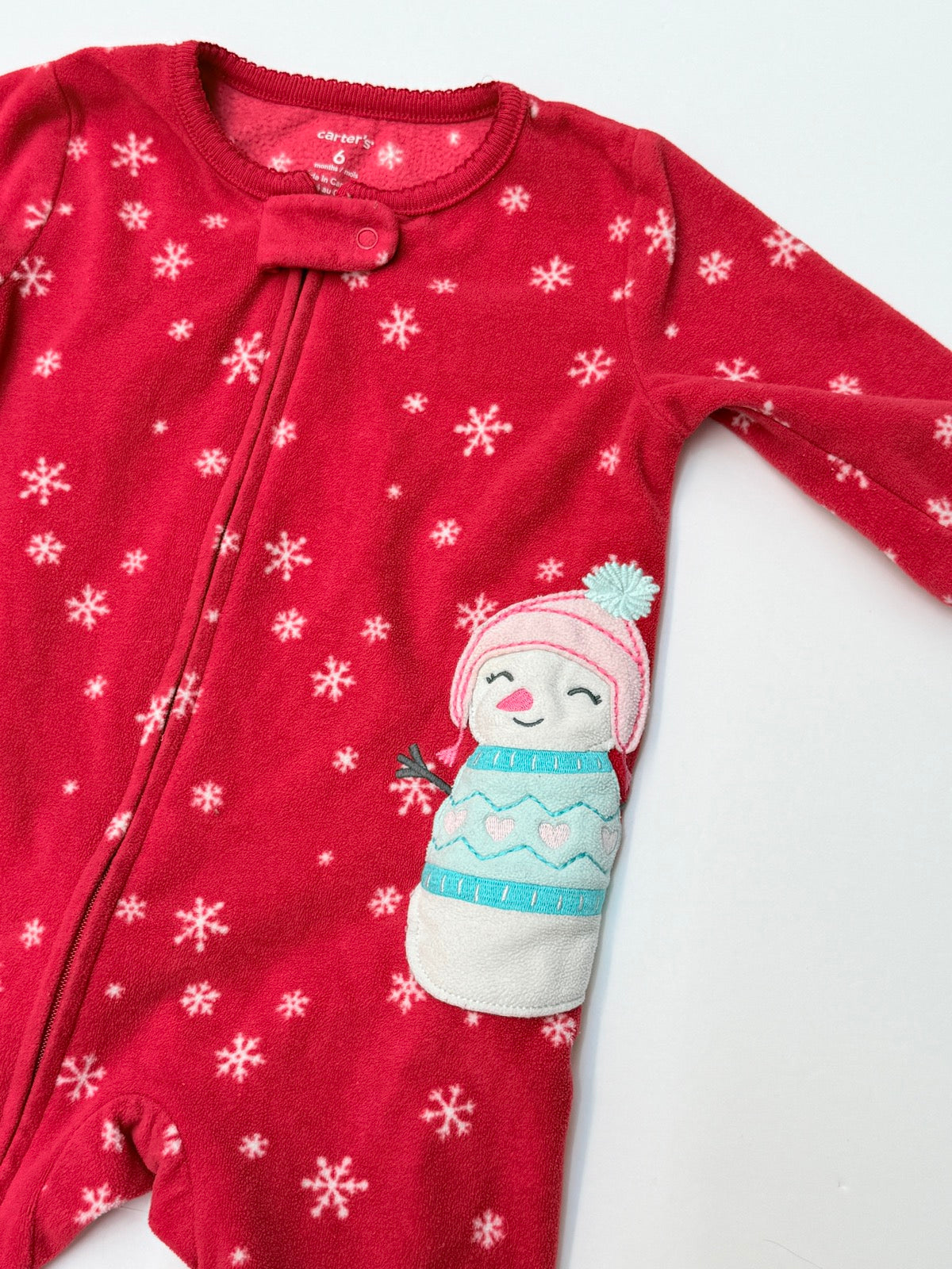 Carter's Snowman Fleece Footed Sleeper 6M