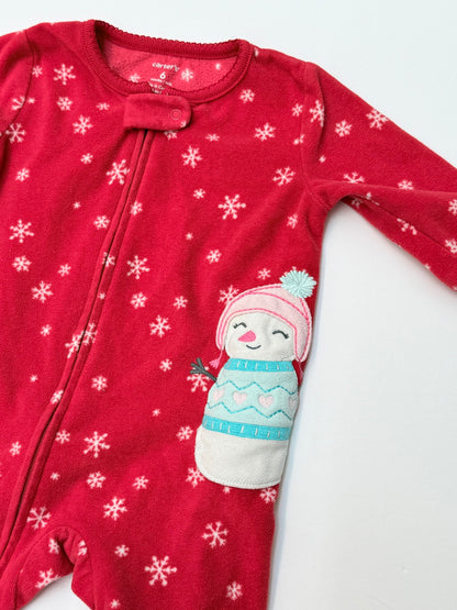 Carter's Snowman Fleece Footed Sleeper 6M
