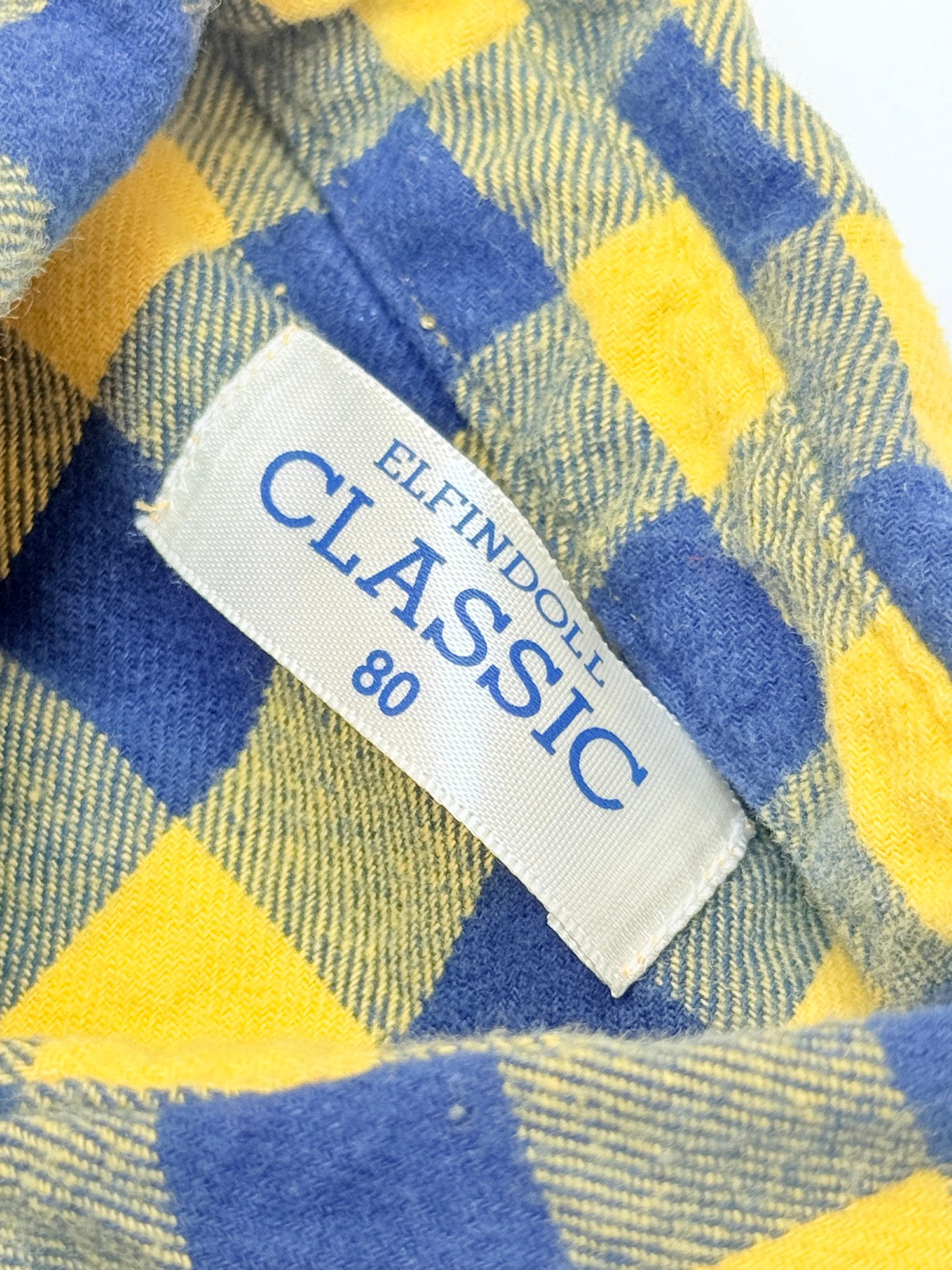 Elfindoll Classic Flannel Plaid Shirt Size 80
