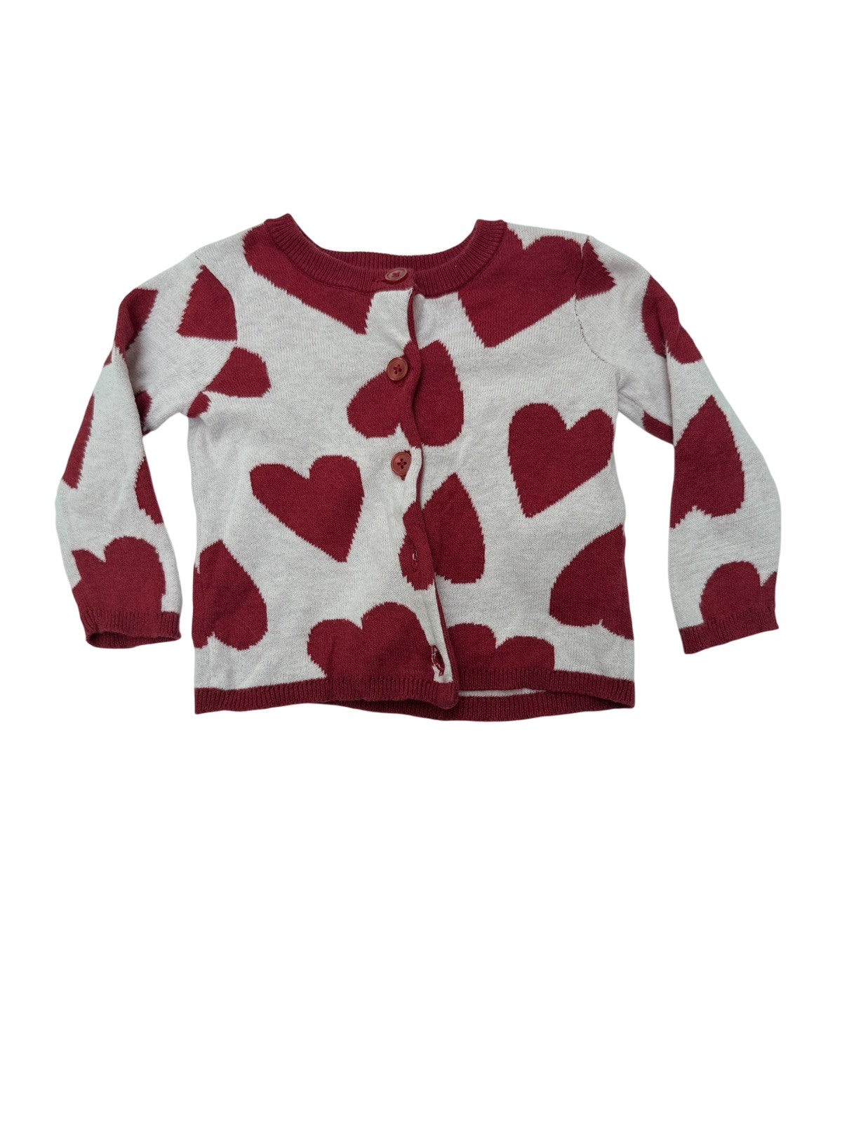 Joe Fresh Heart Print Cardigan 3-6M