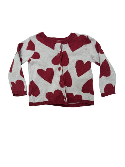 Joe Fresh Heart Print Cardigan 3-6M