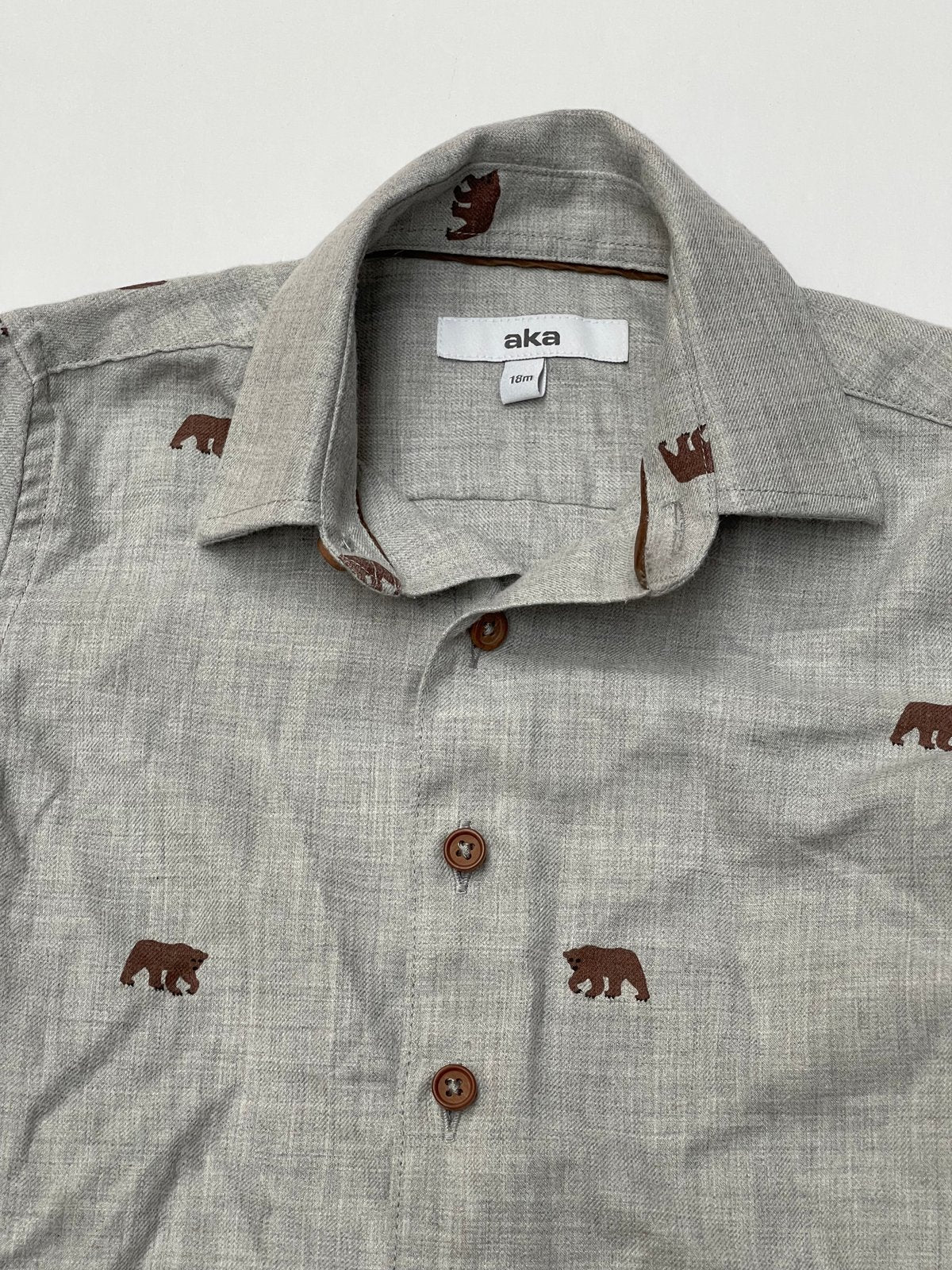 aka Bear Print Shirt and Pants Set 18M