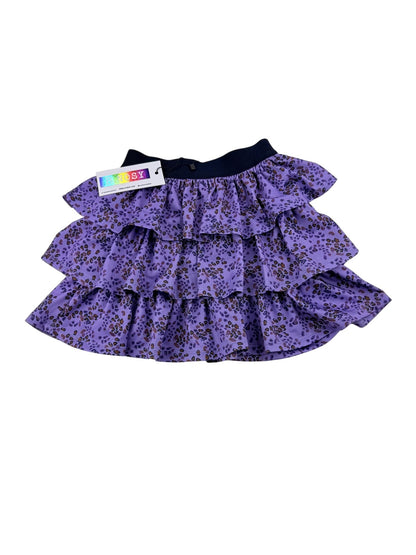 NWT - B.Nosy Purple Leopard Tiered Skirt Size 8