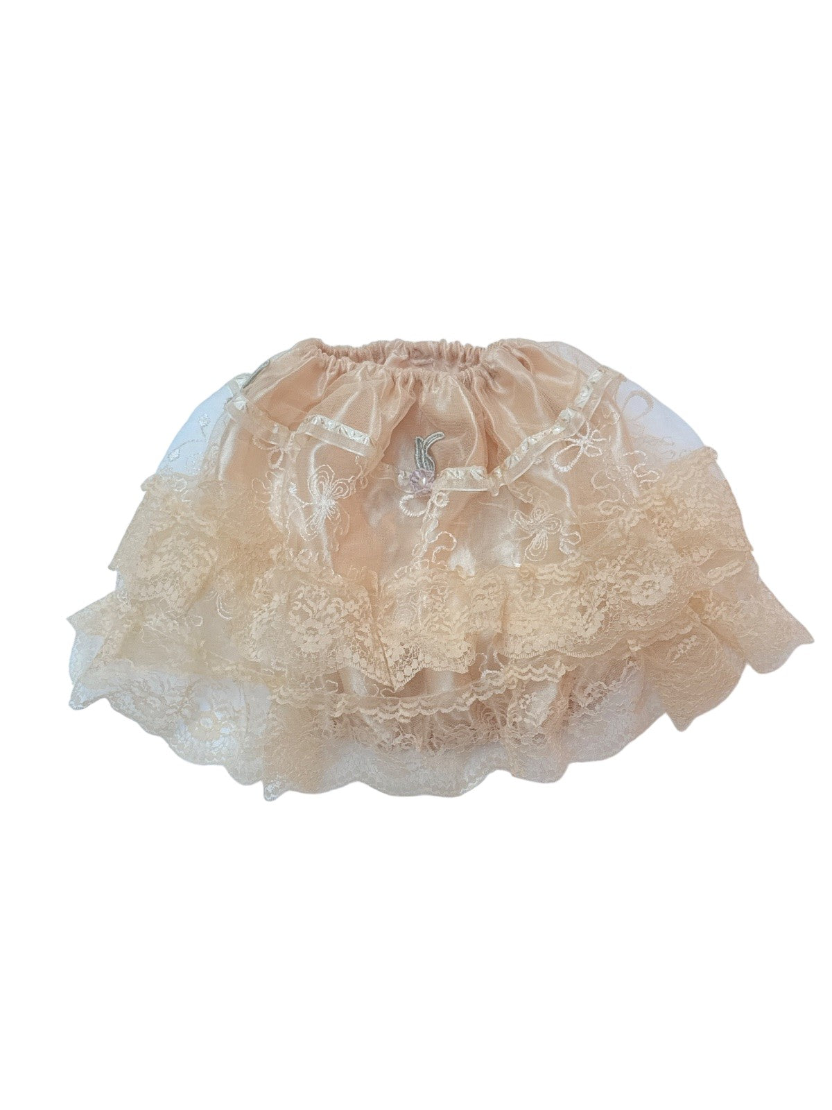 Peach Dress Up Costume Lace Ruffle Tutu Skirt 2-4Y