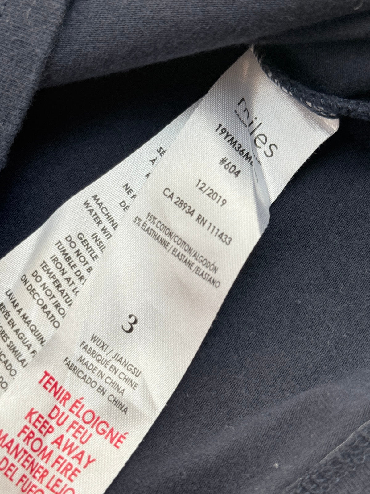 Miles Navy T-Shirt Grey Pocket Size 3