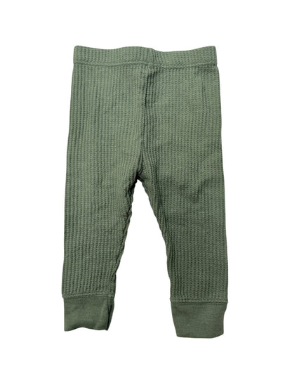 Cloud Island Green Waffle Knit Leggings 3-6M