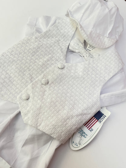 Lito Heirloom White Baptism/ Christening Suit Set 18-24m