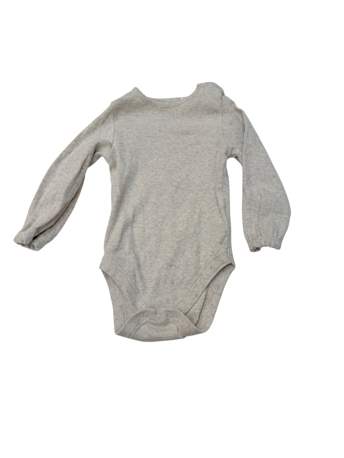 M&S Ribbed Beige Bodysuit 12-18M