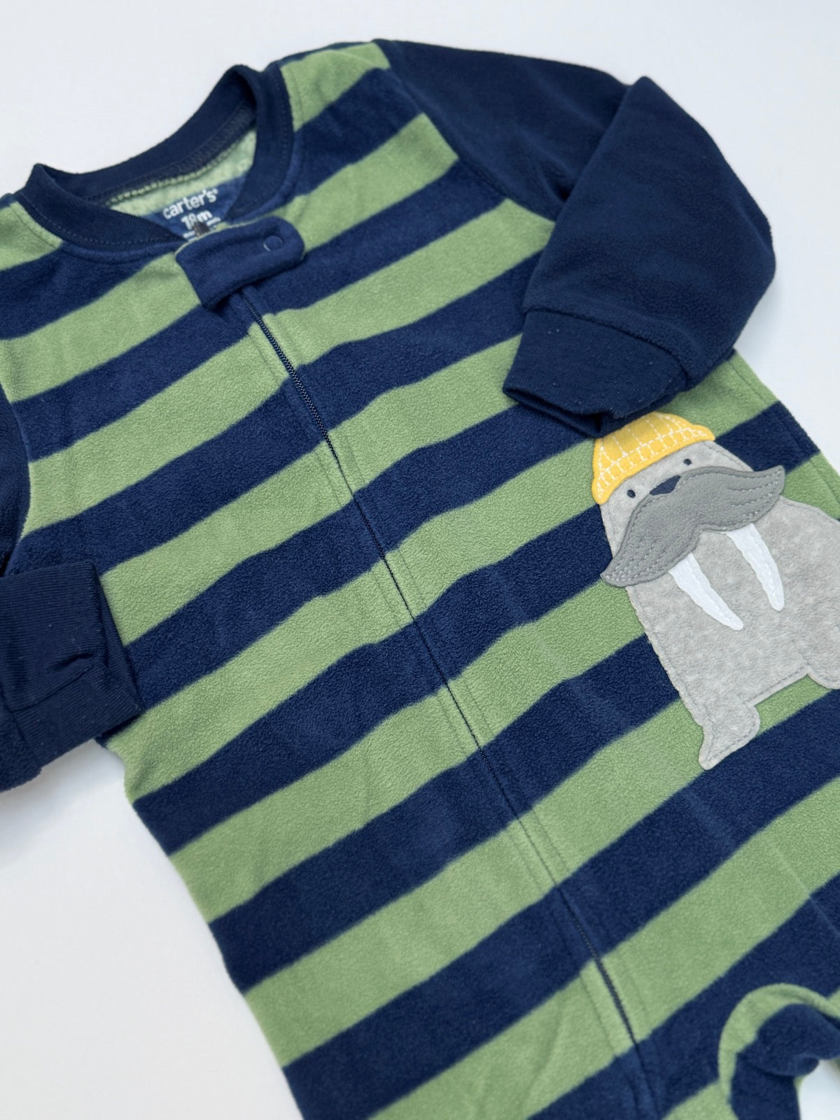 Carter's Walrus Stripe Fleece Sleeper 18m