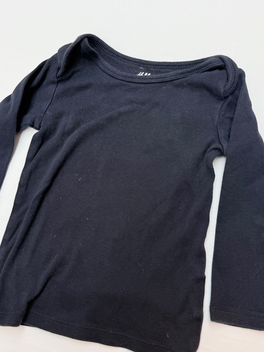 H&M Black Organic Cotton Top 12-18M