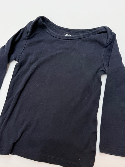 H&M Black Organic Cotton Top 12-18M