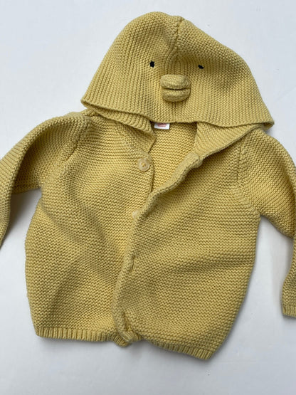 Joe Fresh Yellow Chick Hooded Cardigan 6-12M