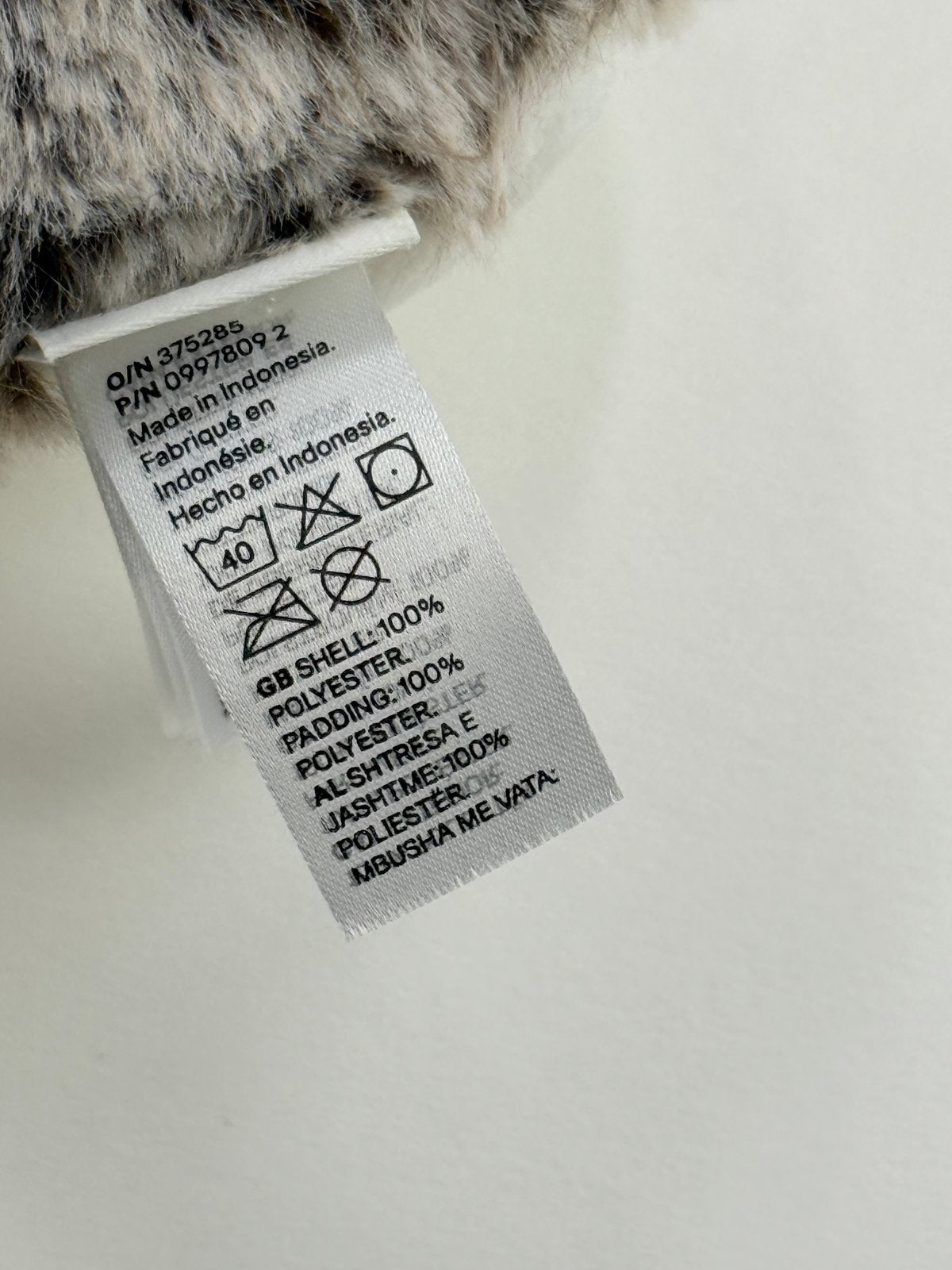 H&M Gray Owl Plush Stuffed Toy