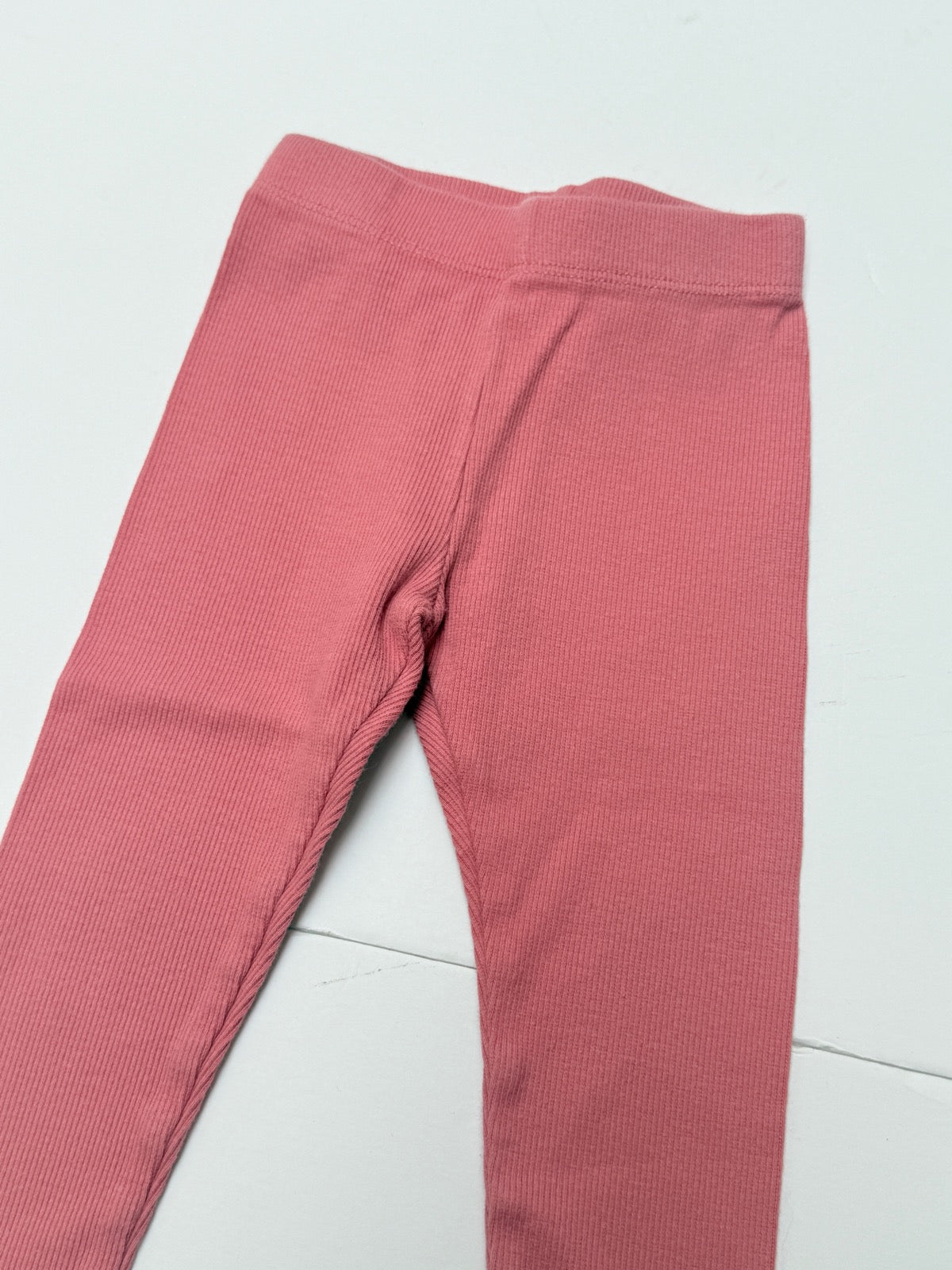 Ribbed Knit Leggings Lettuce Hem 12M