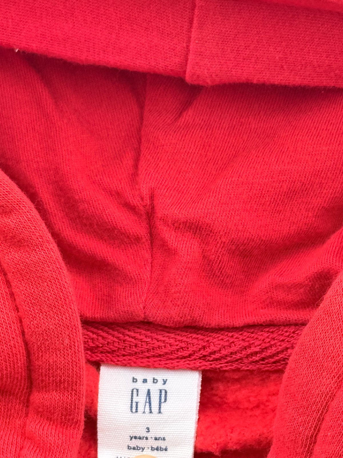 baby Gap Red Logo Zip Hoodie Size 3T